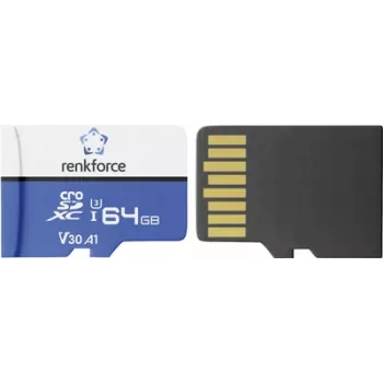 Carte mémoire microSDXC Renkforce RFEmSD64 64 Go A1 V30 U3 Class 10 avec adaptateur SD RF-7488704