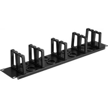 Panneau de gestion des câbles pour rack Renkforce RF-7116968 19 pouces 2U guides-câbles rotatifs à 360° noir