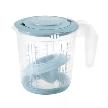 Ensemble de 3 verres doseurs keeeper Matteo, PP, Nordic Grey/transparent, graduations intégrées pour liquides, sucre, farine 3004568015500
