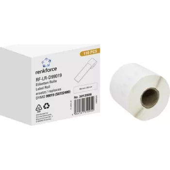 Rouleau d'étiquettes Renkforce RF-6027812 pour DYMO LabelWriter, 190 x 54 mm, papier blanc, adhésif permanent, 110 étiquettes