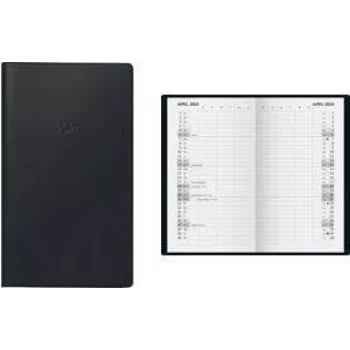 Agenda de poche Glocken 2024 vue mensuelle, noir, A6, allemand, 1 pièce 5031028904