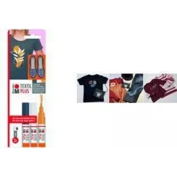Ensemble de feutres textiles Marabu Textil Painter Plus, pointe ronde 3 mm, couleurs assorties, 3 pièces 0118000000081