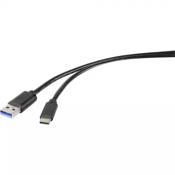 Câble USB 3.2 Gen 1 Renkforce RF-4535908, USB-A vers USB-C, 3 m, noir