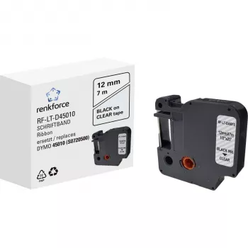 Ruban d'étiquetage compatible DYMO D1 RENKFORCE RF-LT-D45010 12 mm transparent noir sur 7 m RF-6027820