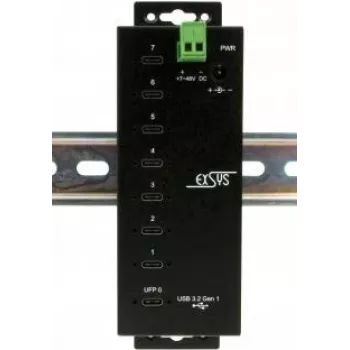 EXSYS EX-1147HMVS hub USB-C, USB 3.2 Gen 1, noir