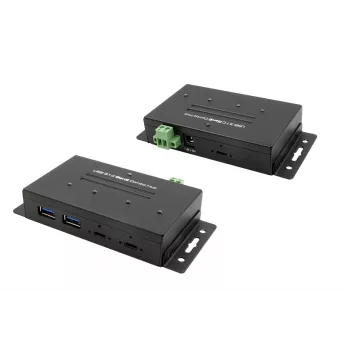 EXSYS EX-1240HMVS hub USB 3.2 Gen 2 industriel 4 ports, montage sur rail DIN, métal