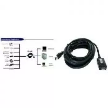 EXSYS EX-1405 câble de rallonge USB 3.0 5m répéteur actif, Type-A mâle vers femelle, noir