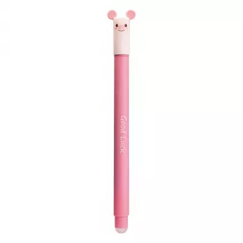 Stylo gel Faber-Castell Eberhard Faber Animal Erase it! cochon bleu 0,7 mm effaçable rechargeable 582106