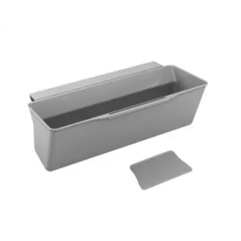 Bac de collecte des déchets de cuisine Metaltex Cleantex, plastique gris, 3L, suspendu au-dessus de la porte du placard, sans outil 297526000