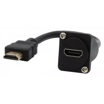 Câble adaptateur EXSYS EX-49162 HDMI type A femelle vers mâle, 20 cm, 4K, High Speed avec Ethernet, noir