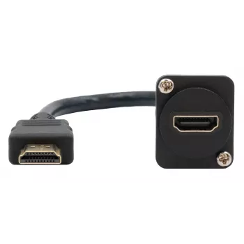 Câble adaptateur EXSYS EX-49162 HDMI type A femelle vers mâle, 20 cm, 4K, High Speed avec Ethernet, noir