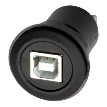 Adaptateur à montage sur panneau EXSYS EX-49213 USB-B femelle vers USB-A femelle, USB 2.0, cadre métallique