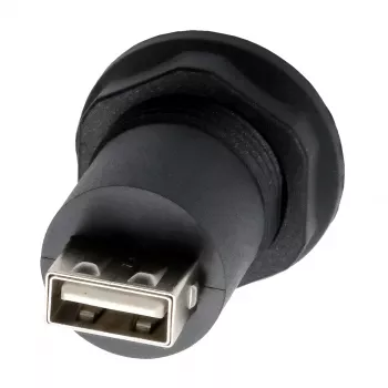 Adaptateur à montage sur panneau EXSYS EX-49213 USB-B femelle vers USB-A femelle, USB 2.0, cadre métallique