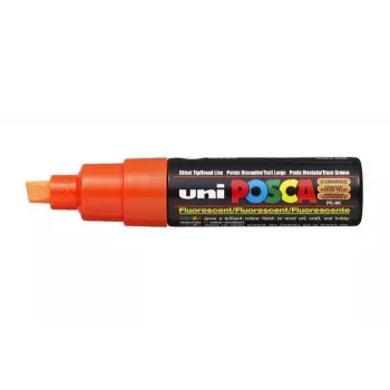 Marqueur pigmentaire POSCA PC-8K orange néon pointe biseau, largeur de trait 8,0 mm, encre à base d'eau, 1 pièce PC8K O FLUO