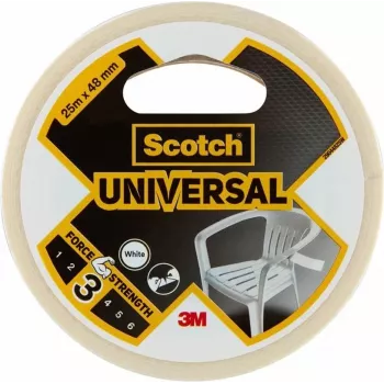 Ruban universel 3M Scotch 2000 blanc 48 mm x 25 m, 6 rouleaux – ruban en film PE polyvalent pour lier, fixer, réparer et sceller 7100205295