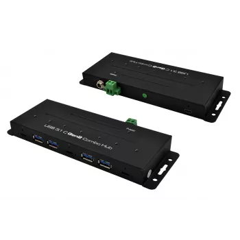 Hub industriel EXSYS EX-1247HMVS 7 ports USB 3.2 Gen 2 avec montage sur rail DIN