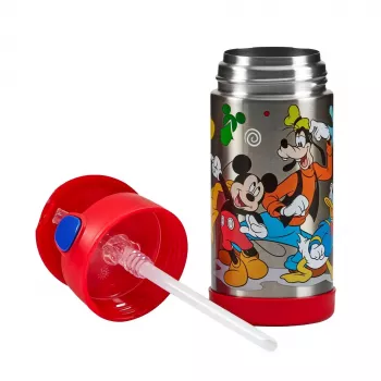 THERMOS FUNTAINER Gourde isotherme avec paille, Disney Mickey, 0,35 L, acier inoxydable, couvercle PP 4113.411.035