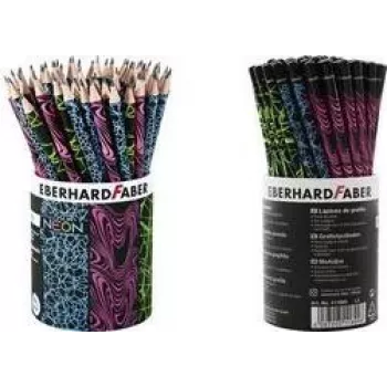 FABER-CASTELL EBERHARD FABER NEON crayons graphite HB, étui rond de 72, mine 2,0 mm, sans bois 511899