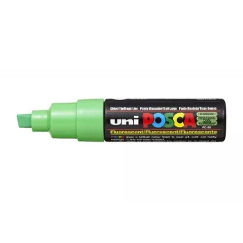 Marqueur pigmentaire POSCA PC-8K vert fluo à pointe biseau 8,0 mm PC8K V FLUO
