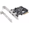 Adaptateur EXSYS EX-12001-2 PCIe x2 low-profile USB 3.2 Gen 2x2