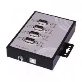 Hub USB 2.0 industriel EXSYS EX-1344HMV 4 ports, métal, montage rail DIN/mural, 7-24 V DC, protection ESD et surtension