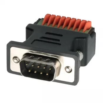 EXSYS EX-49110 adaptateur DB9 mâle vers bornier à vis 9 broches avec bouton-poussoir