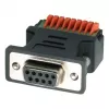 EXSYS EX-49111 adaptateur D-Sub 9 broches femelle vers bornier à vis 9 broches avec bouton-poussoir, gris