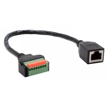EXSYS EX-49120 câble adaptateur RJ45 femelle vers bornier 8 broches, CAT.6, 30 cm, avec bouton-poussoir