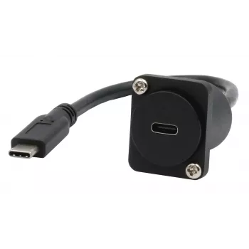 EXSYS EX-49166 câble adaptateur type D USB-C femelle vers mâle, USB 3.2 Gen 2, 20 cm, noir
