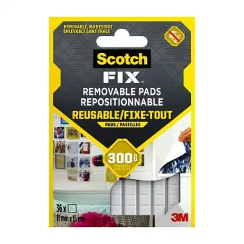 3M Scotch-Fix carrés de montage 11 mm x 15 mm blanc lot de 64 7100263372