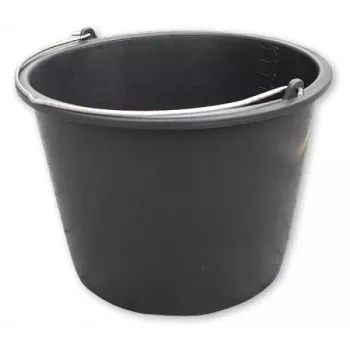 Bradas KTW20 seau de chantier 20 L PVC noir rond avec anse métallique et échelle de volume