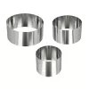 Cercles de cuisson ronds en acier inoxydable Metaltex, ensemble de 3, argent, hauteur 45 mm 204536010