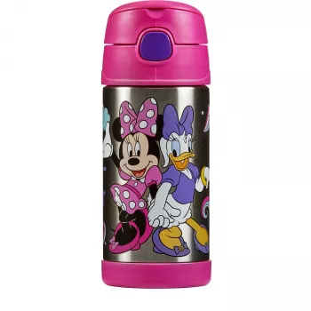 Gourde THERMOS FUNTAINER avec paille, Disney Minnie Mouse, 0,35 L, acier inoxydable, rose 4113.412.035