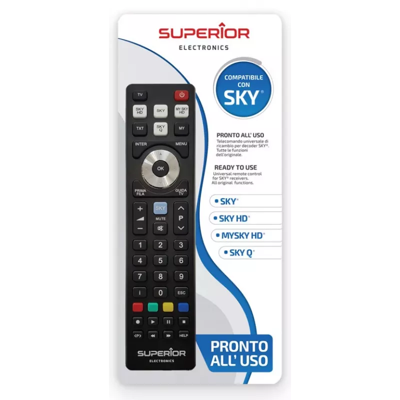 Télécommande de remplacement SUPERIOR ELECTRONICS SUPTRB027 pour Sky - noire