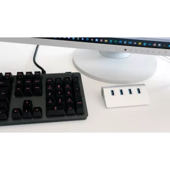 Hub EXSYS EX-1134-2 USB 3.2 Gen 1 4 ports avec câble USB-C et adaptateur USB-A