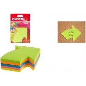Kores Pfeil bloc de notes adhésives, 70 x 70 mm, vierge, couleurs assorties, repositionnable, 400 feuilles N48704