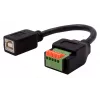 Adaptateur EXSYS EX-49130 USB 2.0 USB-B femelle vers bornier 5 broches avec bouton-poussoir, 15 cm