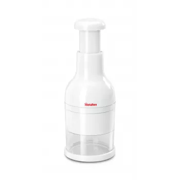 Hachoir à oignons Metaltex Twist, blanc - hachoir à légumes manuel avec lames en acier inoxydable extra-affûtées 251305014