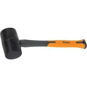 Maillet en caoutchouc Bradas 450 g anthracite/orange, manche en fibre de verre 340 mm, poignée TPR antidérapante DIY-HF6045