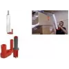 RAADHUIS dévidoir manuel pour film étirable, plastique rouge/gris, 2 pièces, pour rouleaux jusqu'à 500 mm de largeur, mandrin 38-76 mm (RD-351196)