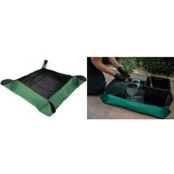 Bradas tapis de rempotage pour plantes, 1000 x 1000 mm, vert/noir, imperméable, extérieur Oxford 600D, intérieur PE, 1 pièce (TQ-P2/100)