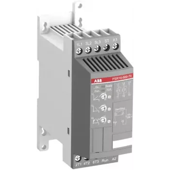 Démarreur progressif ABB PSR16-600-70, 16 A, 208-600 V AC, commande 100-240 V AC, triphasé, 7,5 kW à 400 V 1SFA896107R7000