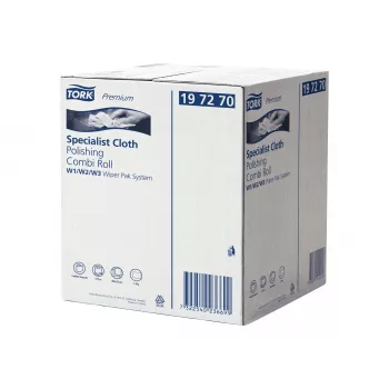 Tork Premium Polishing Wiping Roll, 1-Ply, White, 171 m, Non-Woven, for W1/W2/W3 Dispensers, 1 Roll (197270)