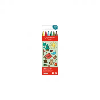 Feutres à pointe fibre Caran d'Ache Fibralo Kawaii Swiss, ensemble de 6, encre à base d'eau 185.804