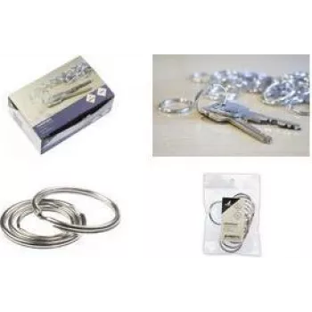 Porte-clés métallique Kangaro, 25 mm de diamètre, argent, 1 pièce K-28125