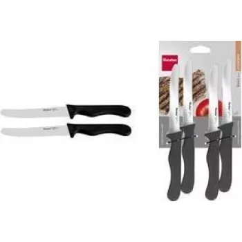Ensemble de couteaux à snacks Metaltex Basic, 4 pièces, manche noir, acier inoxydable 259823001