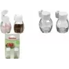 Ensemble de salières et poivrières METALTEX avec couvercle à clip, verre et plastique blanc, 2 pièces 252911080