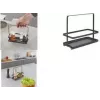 Présentoir à épices Metaltex Tokyo LAVA avec poignée de transport, métal revêtu noir mat 352912000