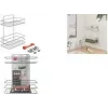Porte-serviettes double avec étagère Metaltex Reflex LUXY, fixation par ventouse VacuumFix, argent 403342000