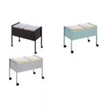 Chariot de dossiers suspendus DURABLE ECONOMY DUO 100 A4, 2 niveaux, capacité 100 dossiers, noir 308223
